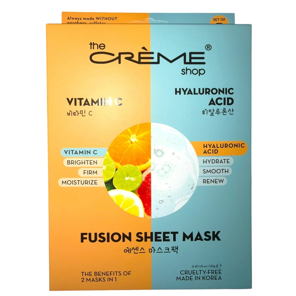 The Creme Shop Vitamin‎ C Hyaluronic Acid Fusion Sheet Mask Box of 5 K Beauty